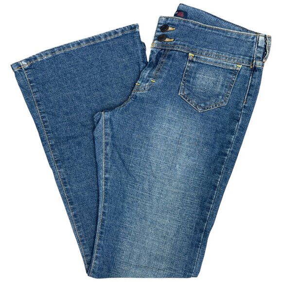 Women's AMERICAN EAGLE Five-Pocket Low-Rise Bootcut Jeans- Size 12 - Picture 1 of 14